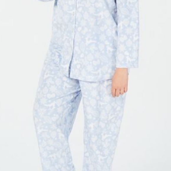 SOLD OUT Pajama set  blue deer holiday Christmas - Picture 2 of 7